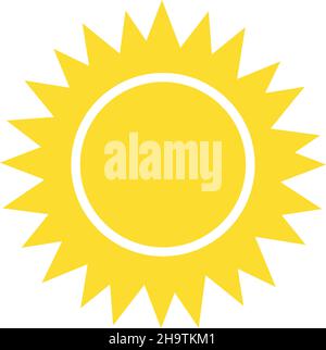 Tramonto netto. Schizzo del sole, esplosione termica gialla, immagine dell'illustrazione isolata su sfondo bianco Illustrazione Vettoriale