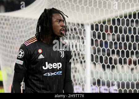 Torino, Italia. 08th Dic 2021. Moise Kean (Juventus FC) durante la Juventus FC vs Malmo, UEFA Champions League Football match a Torino, Italia, dicembre 08 2021 Credit: Independent Photo Agency/Alamy Live News Foto Stock