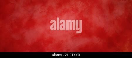 Rosso gioioso sfondo natalizio con texture e grunge vintage e acquerello vernice macchie in elegante illustrazione di colore Foto Stock