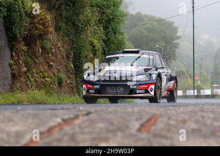 Sao Vicente; Madeira; Portogallo - 7 agosto; 2021: Rali Vinho da Madeira. Questo è il più grande raduno automobilistico di Madeira. Fa parte del Trofeo Rally europeo Foto Stock