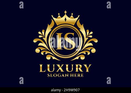 È il modello di logo Royal Luxury lettera in arte vettoriale per progetti di branding di lusso e altre illustrazioni vettoriali. Illustrazione Vettoriale