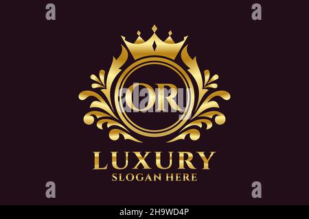 O modello di logo Letter Royal Luxury in grafica vettoriale per progetti di branding di lusso e altre illustrazioni vettoriali. Illustrazione Vettoriale