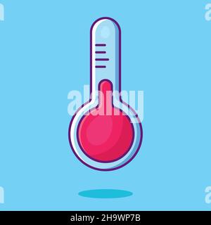 immagine vettoriale a fumetto isolato con termometro in stile piatto Illustrazione Vettoriale