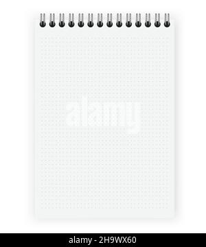 Notebook con punti realistici vuoti Illustrazione Vettoriale