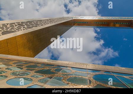 DUBAI, Emirati Arabi Uniti - 18 GENNAIO 2018: Vista della cornice di Dubai a Dubai, Emirati Arabi Uniti Foto Stock