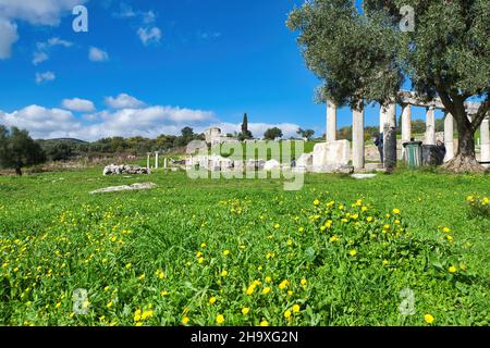 Messina antica: Un sito archeologico di spicco, più importante dell'antica Olimpia, l'antica Grecia Foto Stock