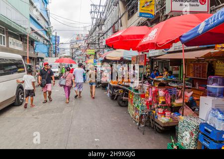 MANILA, FILIPPINE - 27 GENNAIO 2018: Vista del mercato di Quiapo a Manila Foto Stock