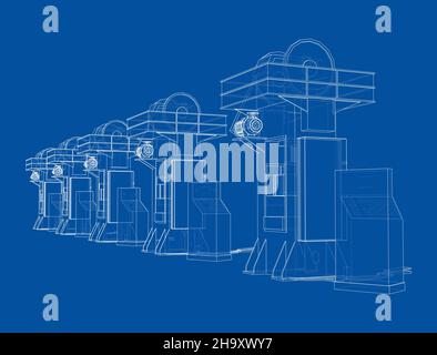 Schema del concetto di pressa per viti a frizione Foto Stock