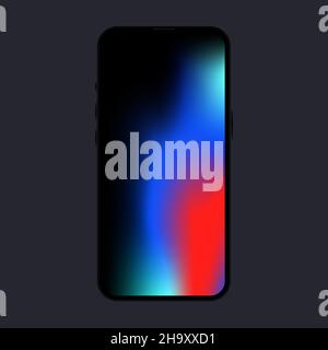 Mockup per smartphone a colori. Vista frontale. Illustrazione vettoriale Illustrazione Vettoriale