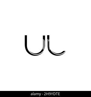 Logo UL monogramma con taglio arrotondato modello di design moderno isolato su sfondo bianco Illustrazione Vettoriale