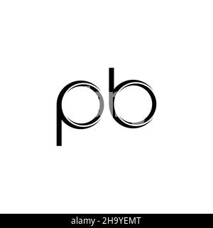 Logo PB monogramma con taglio arrotondato modello moderno isolato su sfondo bianco Illustrazione Vettoriale