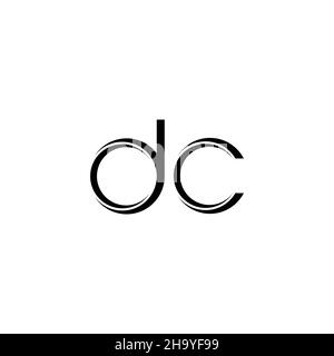 Monogramma DC Logo con slice arrotondato modello di design moderno isolato su sfondo bianco Illustrazione Vettoriale