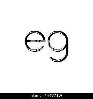 EG Logo monogramma con taglio arrotondato modello di design moderno isolato su sfondo bianco Illustrazione Vettoriale