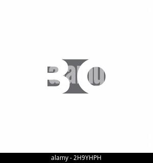 Monogramma CON logo BO con modello di design in stile spazio negativo isolato su sfondo bianco Illustrazione Vettoriale