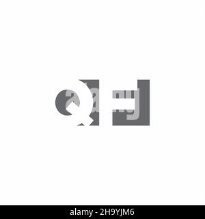 Monogramma con logo QF con modello di design in stile spazio negativo isolato su sfondo bianco Illustrazione Vettoriale