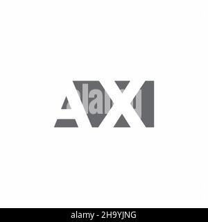 AX Logo monogramma con modello di design in stile spazio negativo isolato su sfondo bianco Illustrazione Vettoriale