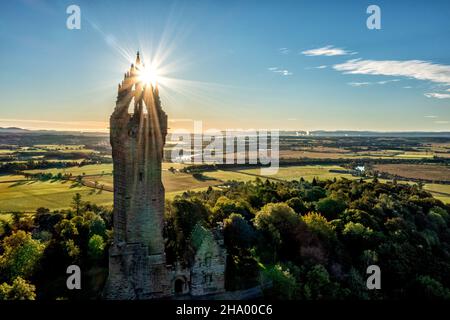 Il National Wallace Monument in alto su Abbey Craig, Stirling, Scozia, Regno Unito Foto Stock