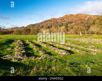 Forte romano di Galava ad Ambleside, Lake District, Regno Unito. Foto Stock