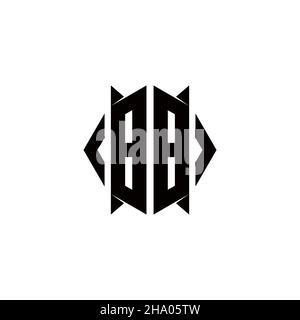 BB Logo monogramma con shield forma disegni modello vettore icona moderna Illustrazione Vettoriale