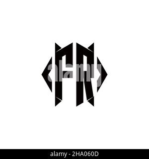 FR Logo monogramma con forma a scudo disegni modello vettore icona moderna Illustrazione Vettoriale