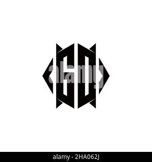 Logo GD monogramma con forma a scudo disegni modello vettore icona moderna Illustrazione Vettoriale