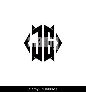 JG Logo monogramma con shield forma disegni modello vettore icona moderna Illustrazione Vettoriale