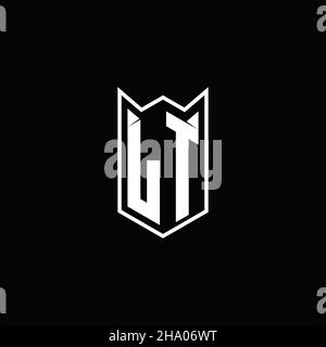 LT Logo monogramma con forma di scudo disegni modello vettore icona moderna Illustrazione Vettoriale