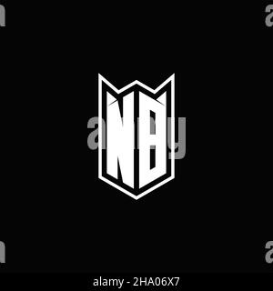 NB monogramma con logo con forma a scudo disegni modello vettore icona moderna Illustrazione Vettoriale