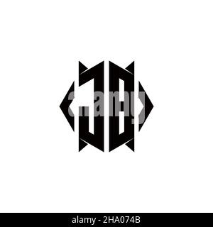 Logo JB monogramma con forma a scudo disegni modello vettore icona moderna Illustrazione Vettoriale