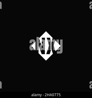 Logo monogramma con forma quadrata a diamante isolato su sfondo nero Illustrazione Vettoriale