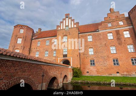 Randers: Castello di Gammel Estrup, a Auning, Jylland, Jutland, Danimarca Foto Stock