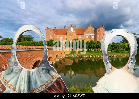 Randers: Castello di Gammel Estrup, a Auning, Jylland, Jutland, Danimarca Foto Stock