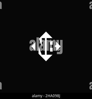 Logo monogramma con forma quadrata a diamante isolato su sfondo nero Illustrazione Vettoriale