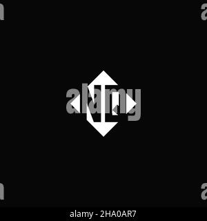 Logo monogramma con forma quadrata a diamante isolato su sfondo nero Illustrazione Vettoriale