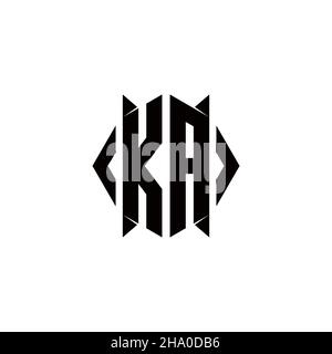 KA Logo monogramma con shield forma disegni modello vettore icona moderna Illustrazione Vettoriale