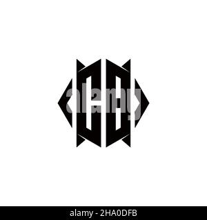 Monogramma con logo CB con forma a scudo disegni modello vettoriale icona moderna Illustrazione Vettoriale