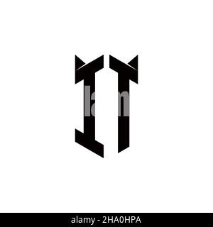 IT Logo monogramma con forma a scudo disegni modello vettore icona moderna Illustrazione Vettoriale