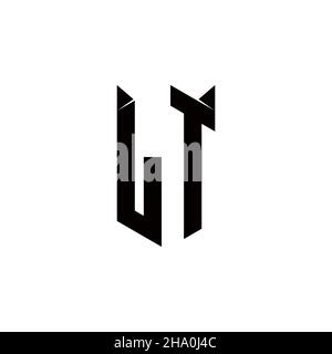 LT Logo monogramma con forma di scudo disegni modello vettore icona moderna Illustrazione Vettoriale