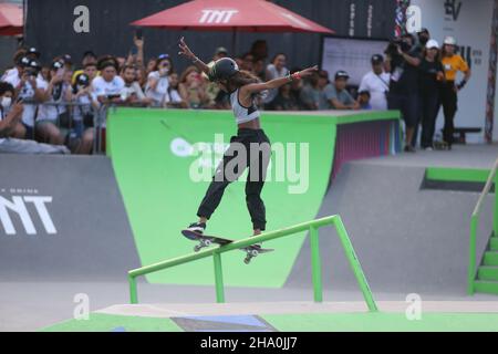 Rio de Janeiro, Brasile. 5th Dic 2021. Il vincitore Rayssa Leal, compete a Skate Street, durante la finale di STU Open Rio 2021, Credit: Action Plus Sports/Alamy Live News Foto Stock