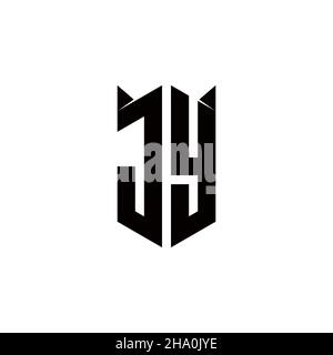 Logo JY monogramma con forma scudo disegni modello vettore icona moderna Illustrazione Vettoriale
