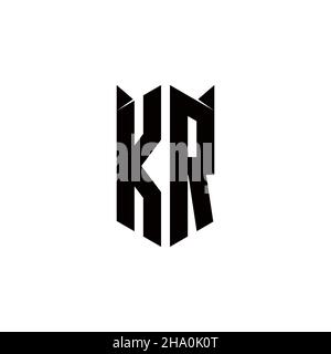 KR Logo monogramma con shield forma disegni modello vettore icona moderna Illustrazione Vettoriale