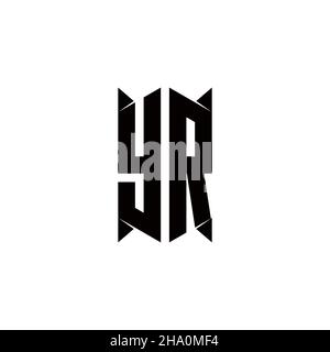 YR Logo monogramma con forma a scudo disegni modello vettoriale icona moderna Illustrazione Vettoriale