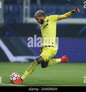 Gewiss Stadium, Bergamo, Italia, 09 dicembre 2021, Etienne Capoue (Villarreal CF) segna il secondo obiettivo della partita durante la partita di calcio Atalanta BC vs Villarreal - UEFA Champions League Foto Stock