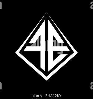 FE logo lettere monogramma con prisma forma modello vettore icona moderna Illustrazione Vettoriale