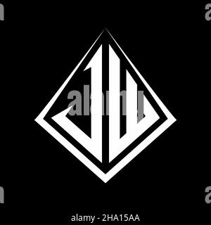 VW logo lettere monogramma con forma prisma modello vettoriale icona moderna Illustrazione Vettoriale