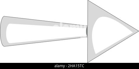 Illustrazione vettoriale di una freccia bianca e grigia rivolta verso destra Illustrazione Vettoriale