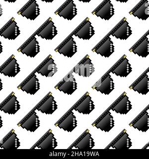 Occhiali da sole Black pixel Seamless Pattern isolati su sfondo bianco Illustrazione Vettoriale