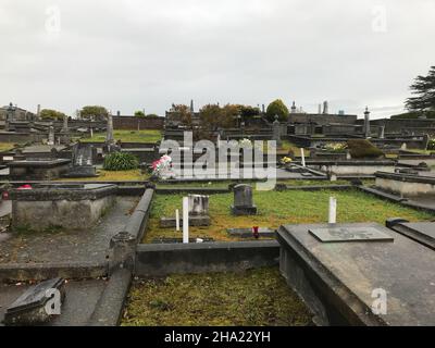 Ferndale California vecchio cimitero storico con antiche tombe. Foto Stock