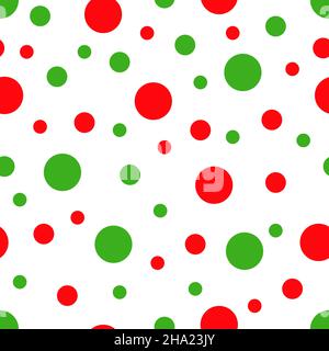 Sfondo bianco con punti rossi e verdi . Illustrazione vettoriale. Illustrazione Vettoriale