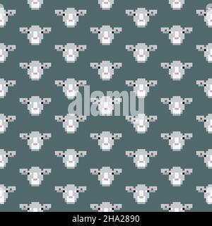 Pecora senza cuciture pixel art Illustrazione Vettoriale